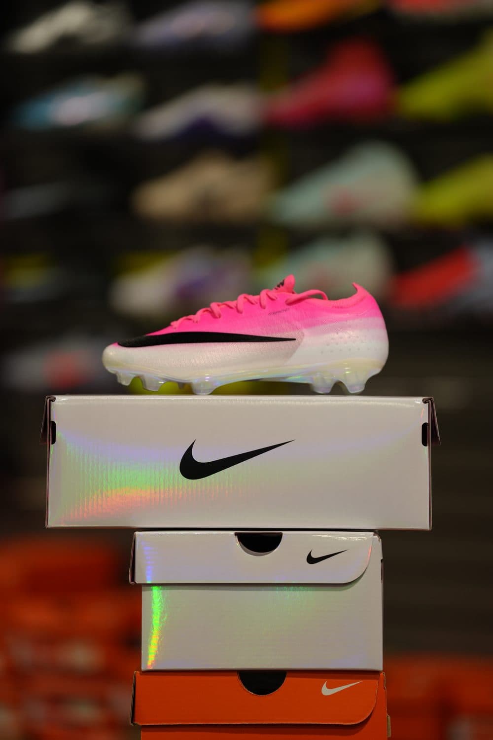 Nike — pink World Cup drop cleat