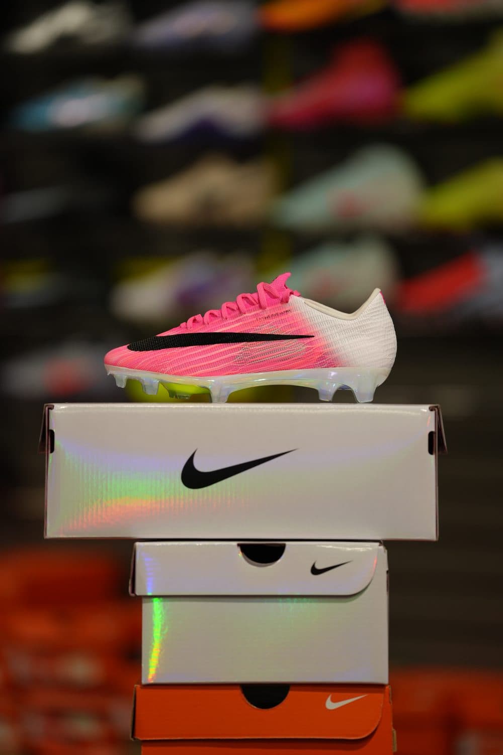 Nike — pink World Cup drop cleat