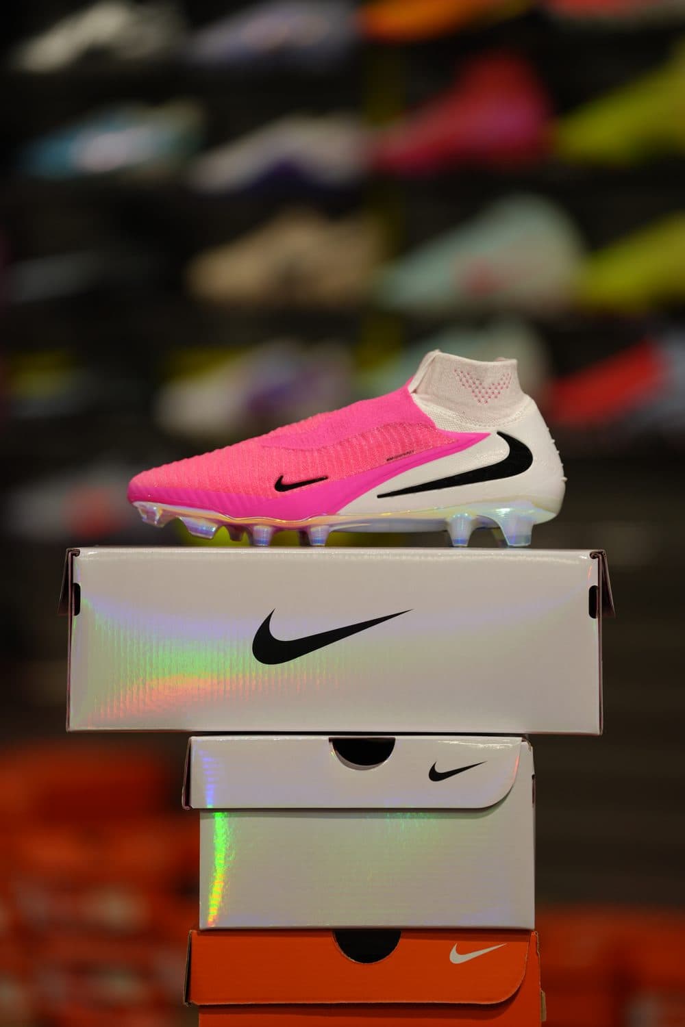 Nike — pink World Cup drop cleat